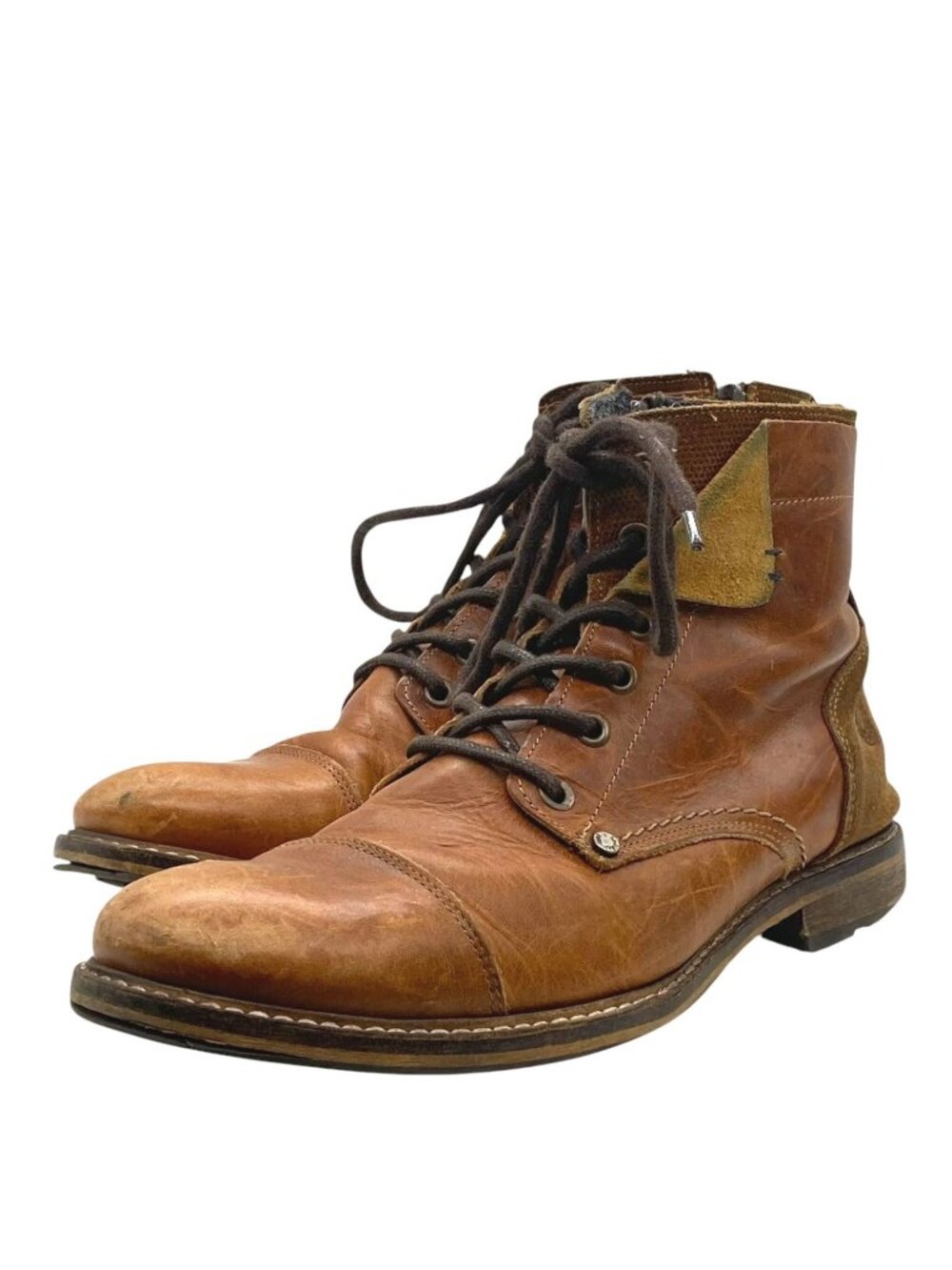Bullboxer Kelden Leather Cap Toe Boots 9 42 Handmade in Portugal Lace-Up Ankle